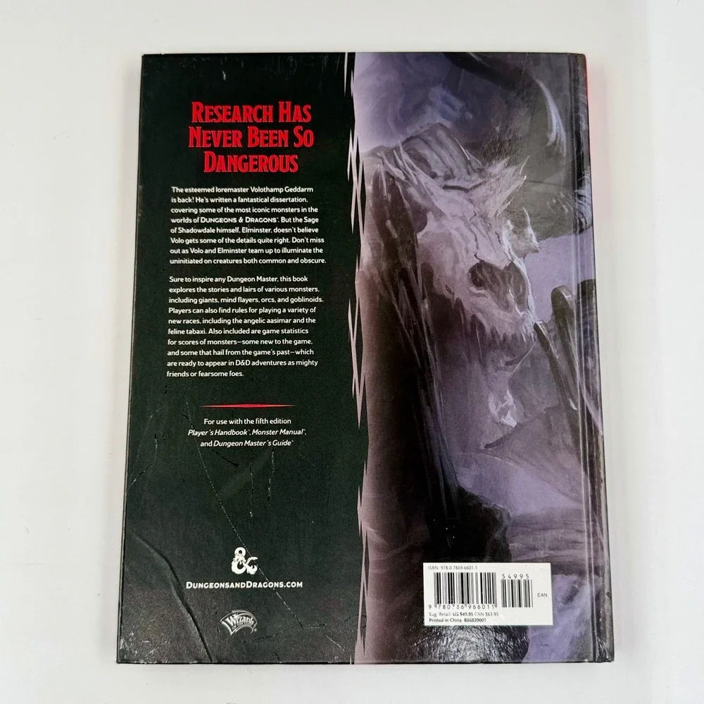 Dungeons & Dragons Volo's Guide to Monsters 5th Edition Hardcover 9780786966011